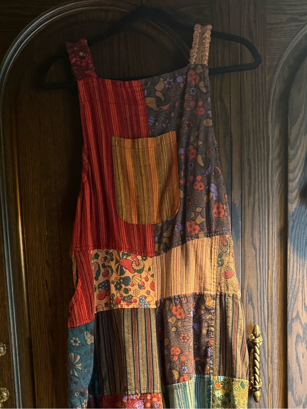 Function & Fringe Edit | Patchwork Wide Leg Overalls Boho - Picture 4 of 4
